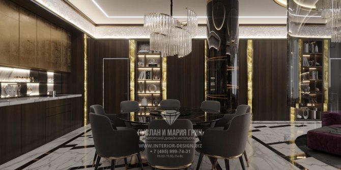 Столовая зона элитной квартиры в Санкт-Петербурге